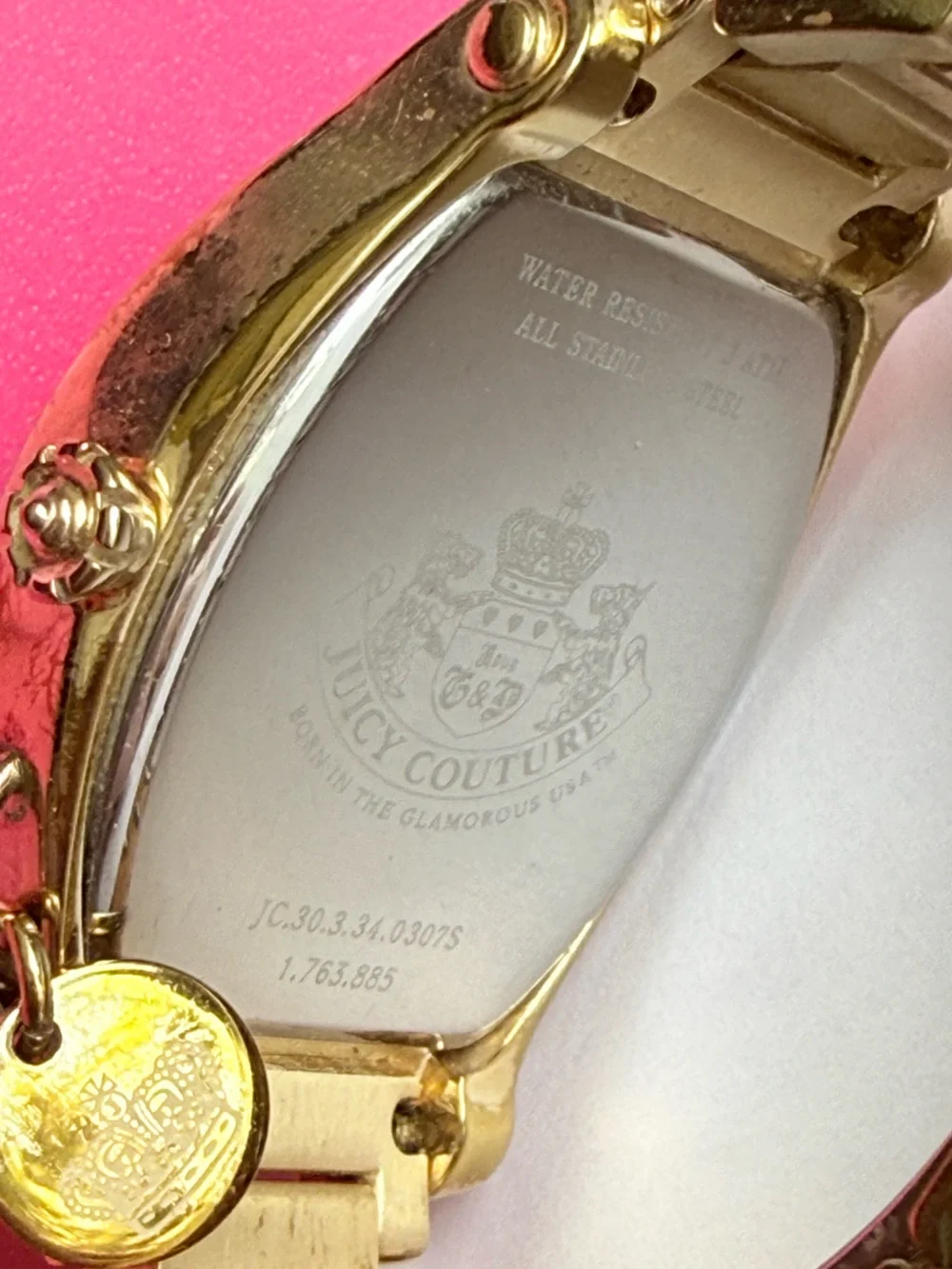 Juicy Couture Gold-Tone Crystal Accent Women's Bracelet Watch with Charm